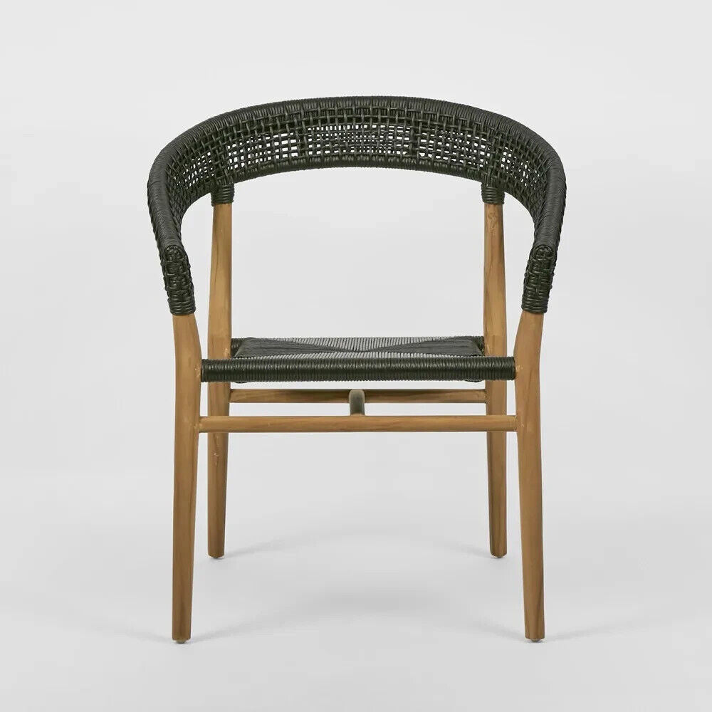 Cove Teak & Synthetic Dining Chair Black -Outdoor By Florabelle Living