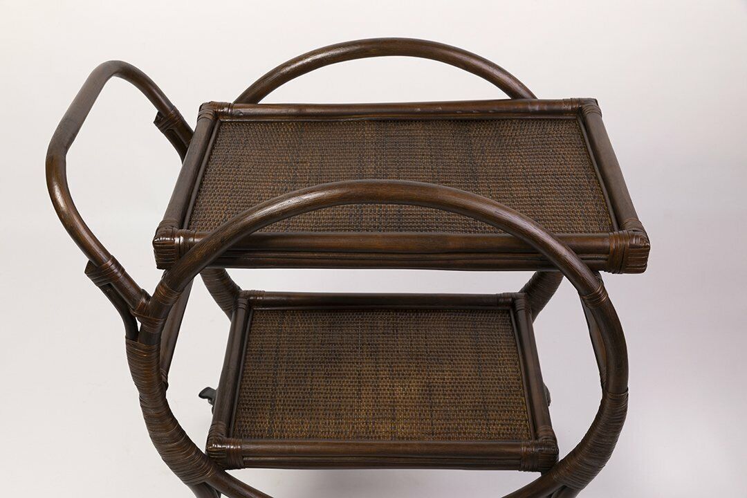 Amara Rattan Barcart Trolley Coffee Bean Finish