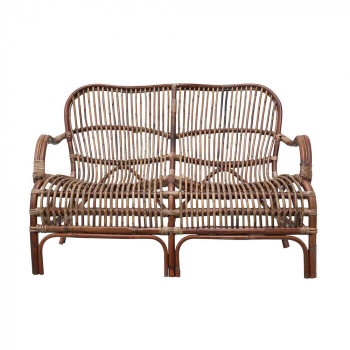 SEVILLE RATTAN TWO SEATER ANTIQUE By Florabelle Living