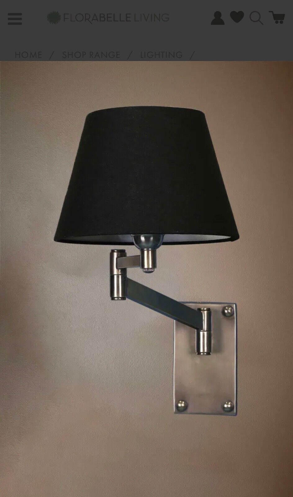 OSCAR WALL LIGHT BASE ANTIQUE SILVER (SHADE NOT INCLUDED) By Emac & Lawton
