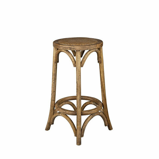 DENVER STOOL NATURAL Made from Elm Wood and Rattan Seat
