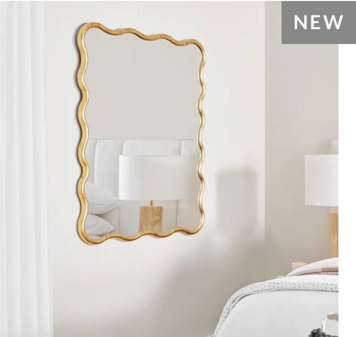 Emilie Square Wall Mirror Antique Gold finish by Cafe Lighting RRP$819.00