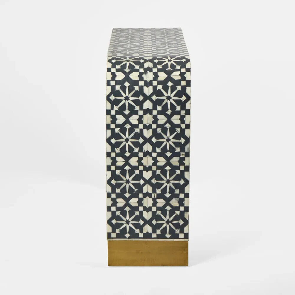 Adina Bone Inlay Console Table Peach/White By Florabelle Living