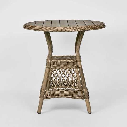 Marco Aluminium Synthetic Wicker Table Natural -Outdoor By Florabelle Living