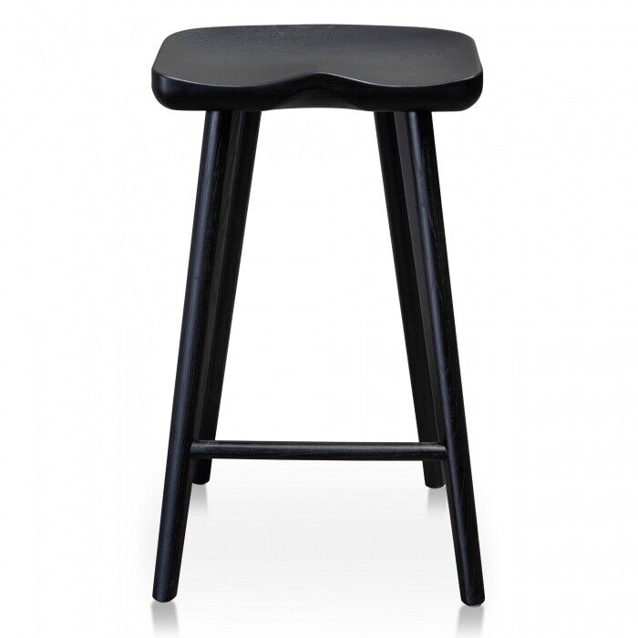 Scandinavian style solid wood Bar stool in Matt Black finish 40.5 W x 65.5 H cm