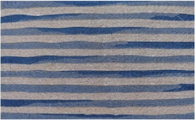 BLUE / WHITE STRIPES Thick Doormat Door mat  75 X 45 X 4  CM -100% COCONUT FIBRE