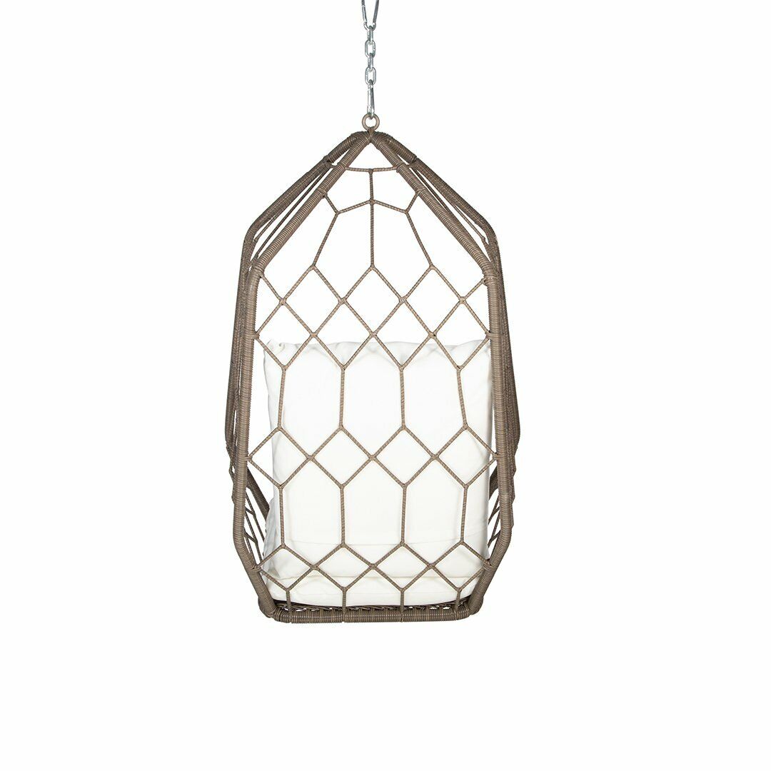 Geo Pod Hanging Chair Charcoal suitable for outdoor use RRP$1299