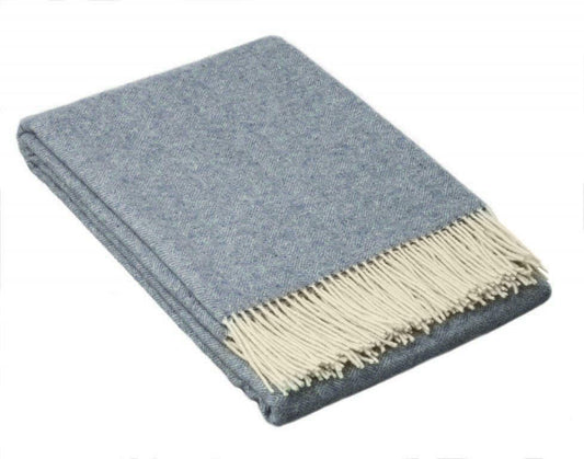 Hampton Merino Wool Throw - Blue