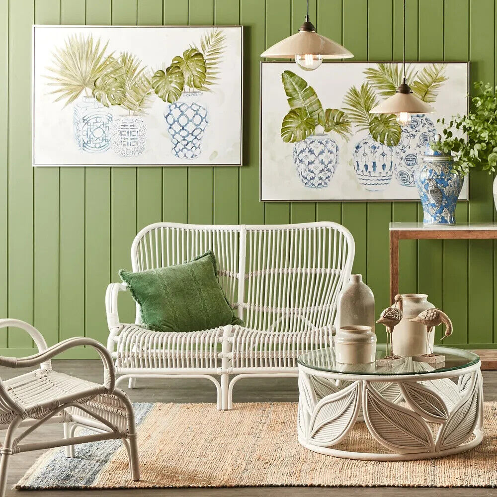 Seville Rattan Two Seater White -Outdoor Undercover By Florabelle Living