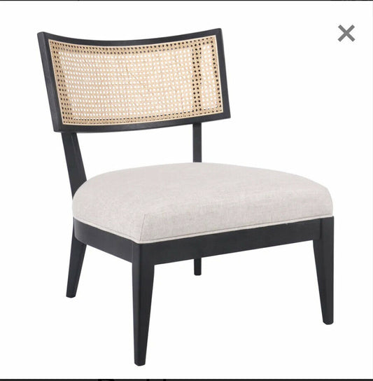 Darcy Rattan Occasional Chair - Black and natural  by Cafe Lighting