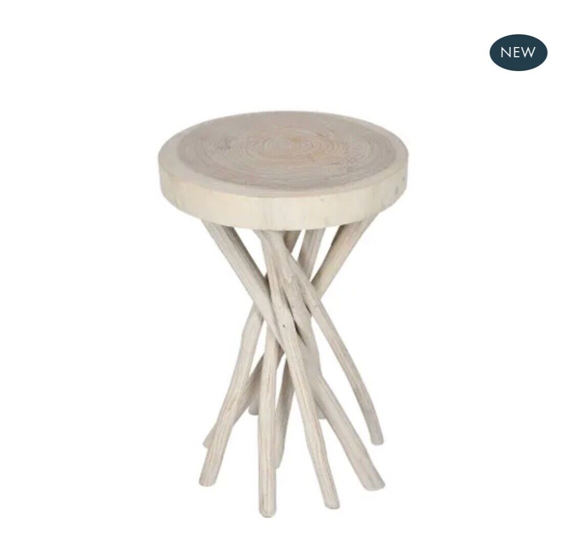 TIKI TABLE WHITE WASH By Florabelle Living