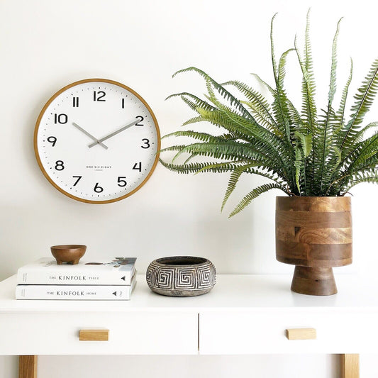 Olivia Silent Sweep Wooden Wall Clock 41 cm  ONE SIX EIGHT LONDON