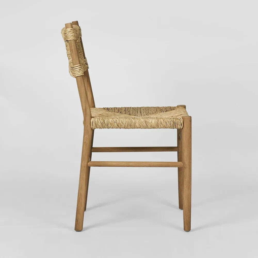 Lisbon Dining Chair made from Seagrass & Oak Timber - Natural by Florabelle