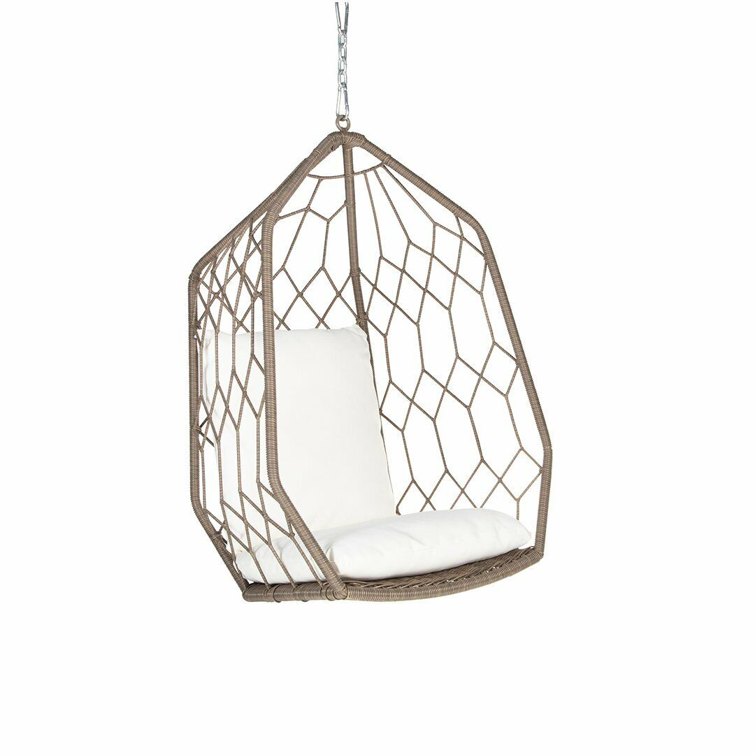 Geo Pod Hanging Chair Charcoal suitable for outdoor use RRP$1299