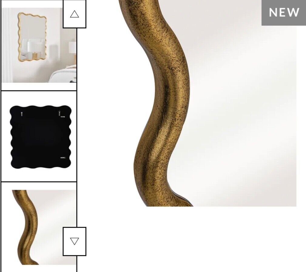Emilie Square Wall Mirror Antique Gold finish by Cafe Lighting RRP$819.00