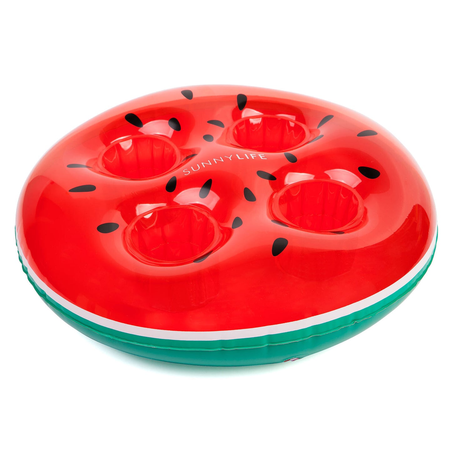 SUNNYLIFE - INFLATABLE WATERMELON DRINK HOLDER / POOL FLOAT TOY - HOLDS 4 CUPS