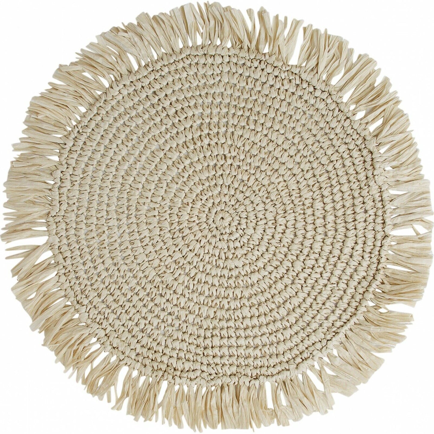 Set of 4 Placemats Woven with fringe - 38 cm