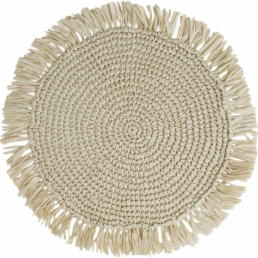 Set of 4 Placemats Woven with fringe - 38 cm