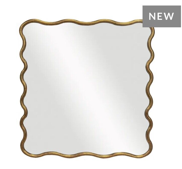 Emilie Square Wall Mirror Antique Gold finish by Cafe Lighting RRP$819.00