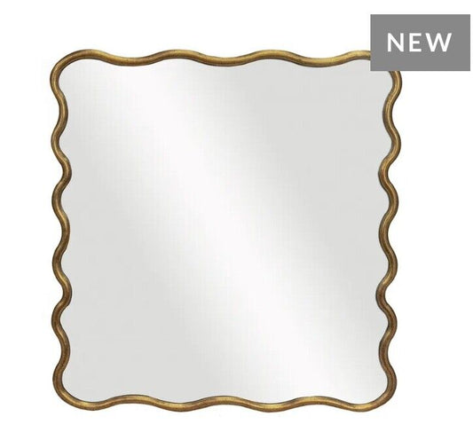 Emilie Square Wall Mirror Antique Gold finish by Cafe Lighting RRP$819.00