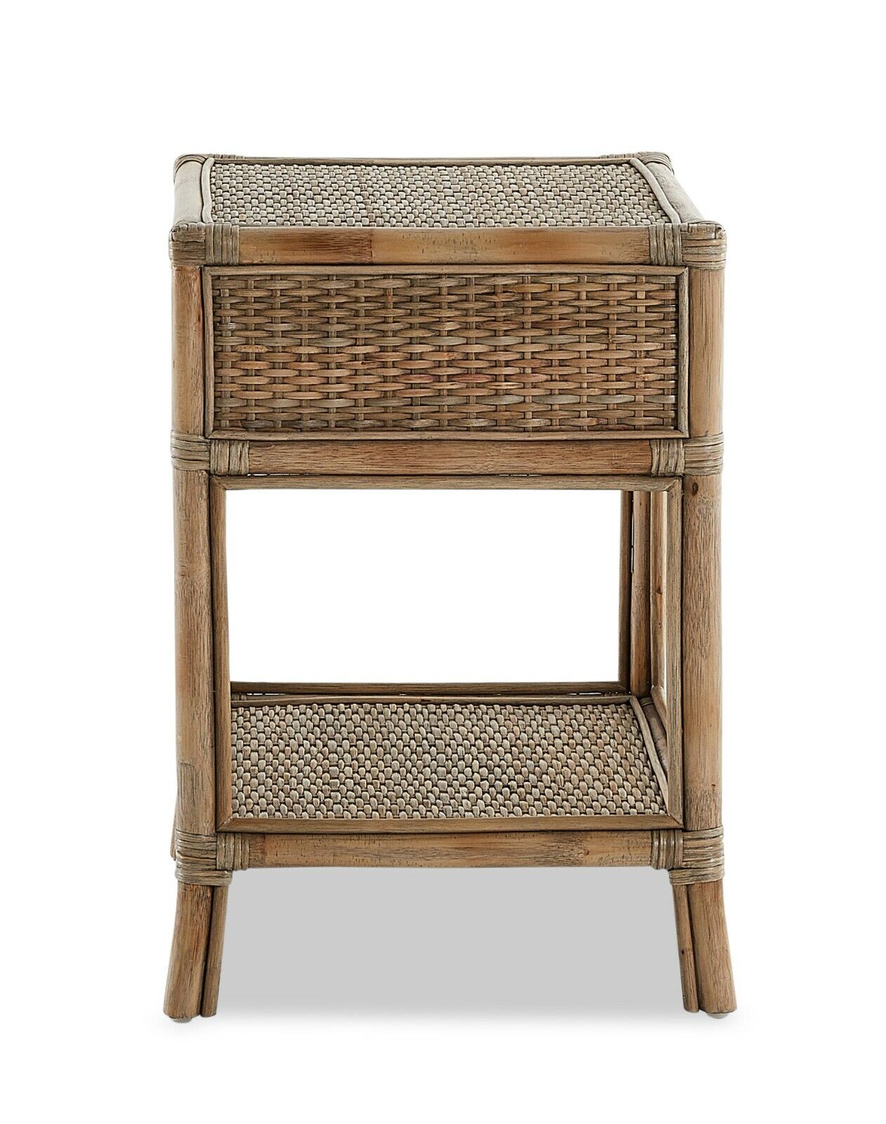 Amara Rattan Bedside Table in Mud Grey Finish RRP $1149.00
