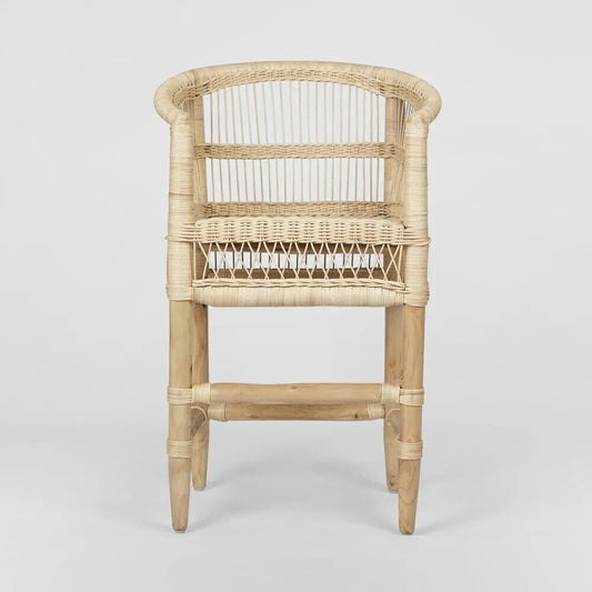Livingstone Bar Chair Natural/White cushion - Outdoor Under-Cover By Florabelle