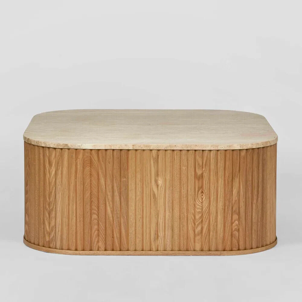 TRAVERTINE OAK COFFEE TABLE By Florabelle Living