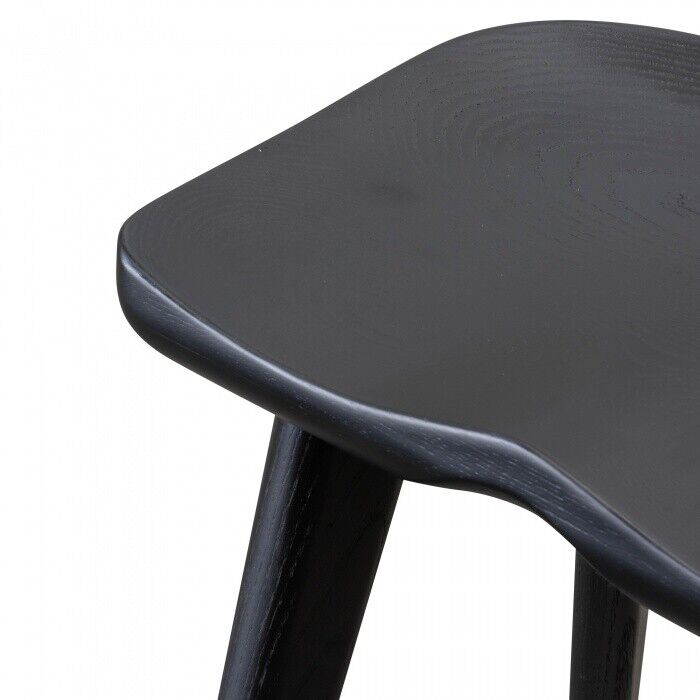 Scandinavian style solid wood Bar stool in Matt Black finish 40.5 W x 65.5 H cm