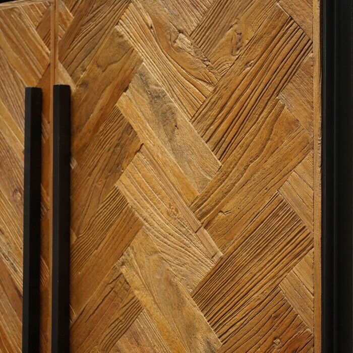 NEW Sideboard Buffet Unit in Reclaimed Elm Wood in herringbone design  200 cm L