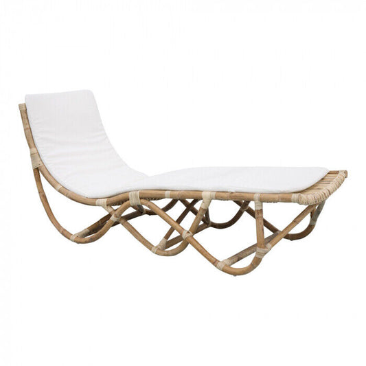 Rattan Haiti Lounger with Cushion in natural - RRP$829