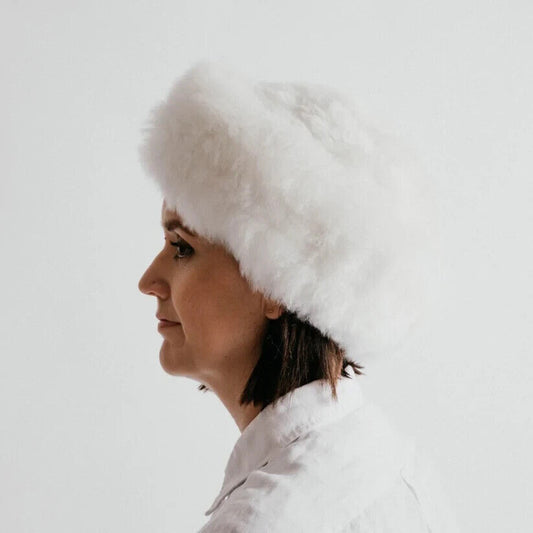 GENUINE 100% Alpaca Hat White