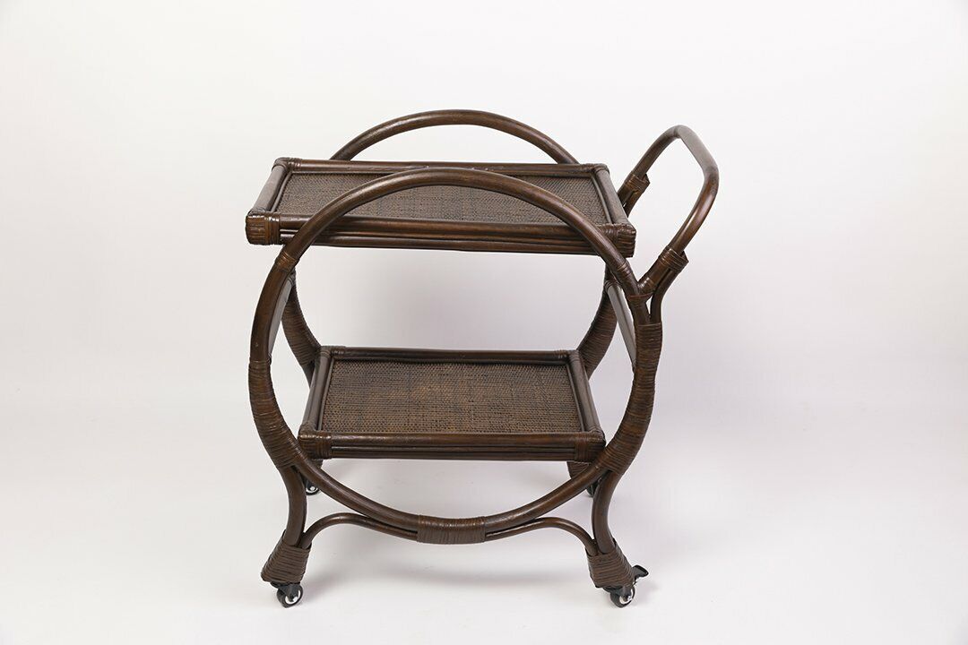 Amara Rattan Barcart Trolley Coffee Bean Finish