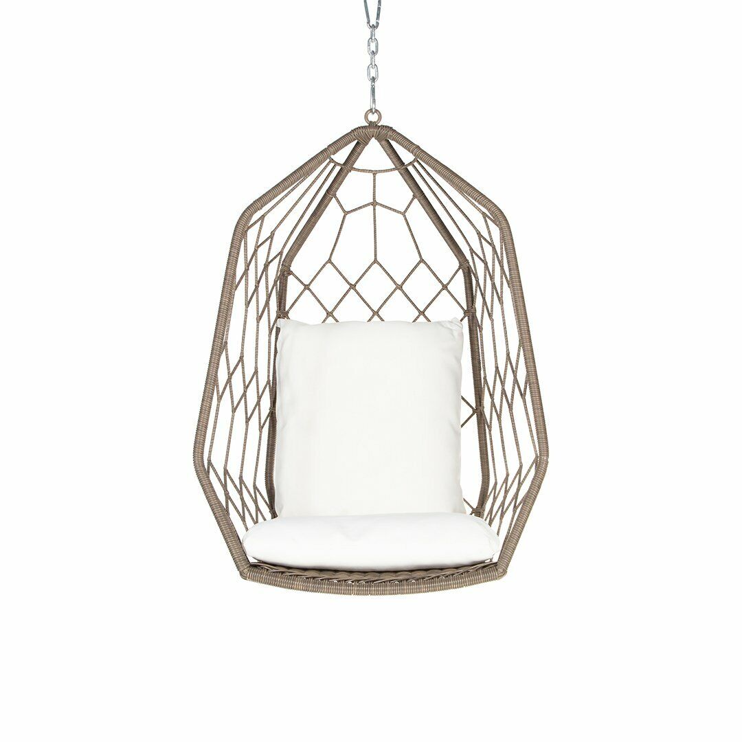 Geo Pod Hanging Chair Charcoal suitable for outdoor use RRP$1299