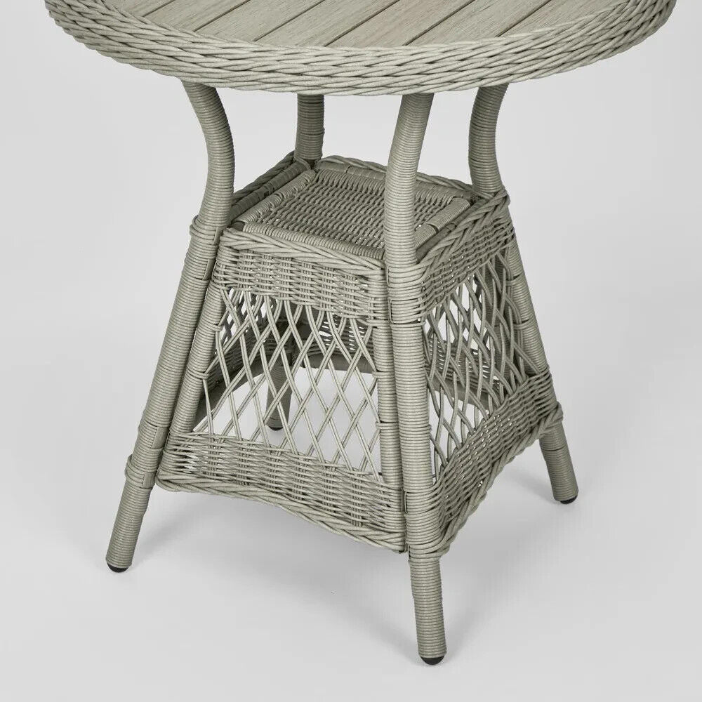 Marco Aluminium Synthetic Wicker Table Grey -Outdoor By Florabelle Living