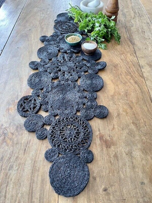 Carnival Handmade Jute Retro Runner Black 100x34cm