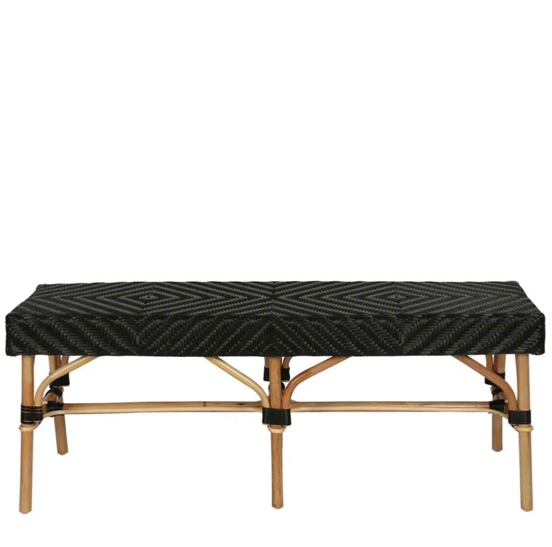MISSOLI RATTAN BENCH BLACK by Florabelle Living