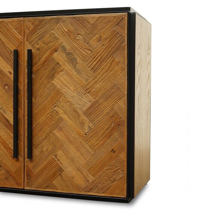 NEW Sideboard Buffet Unit in Reclaimed Elm Wood in herringbone design  200 cm L