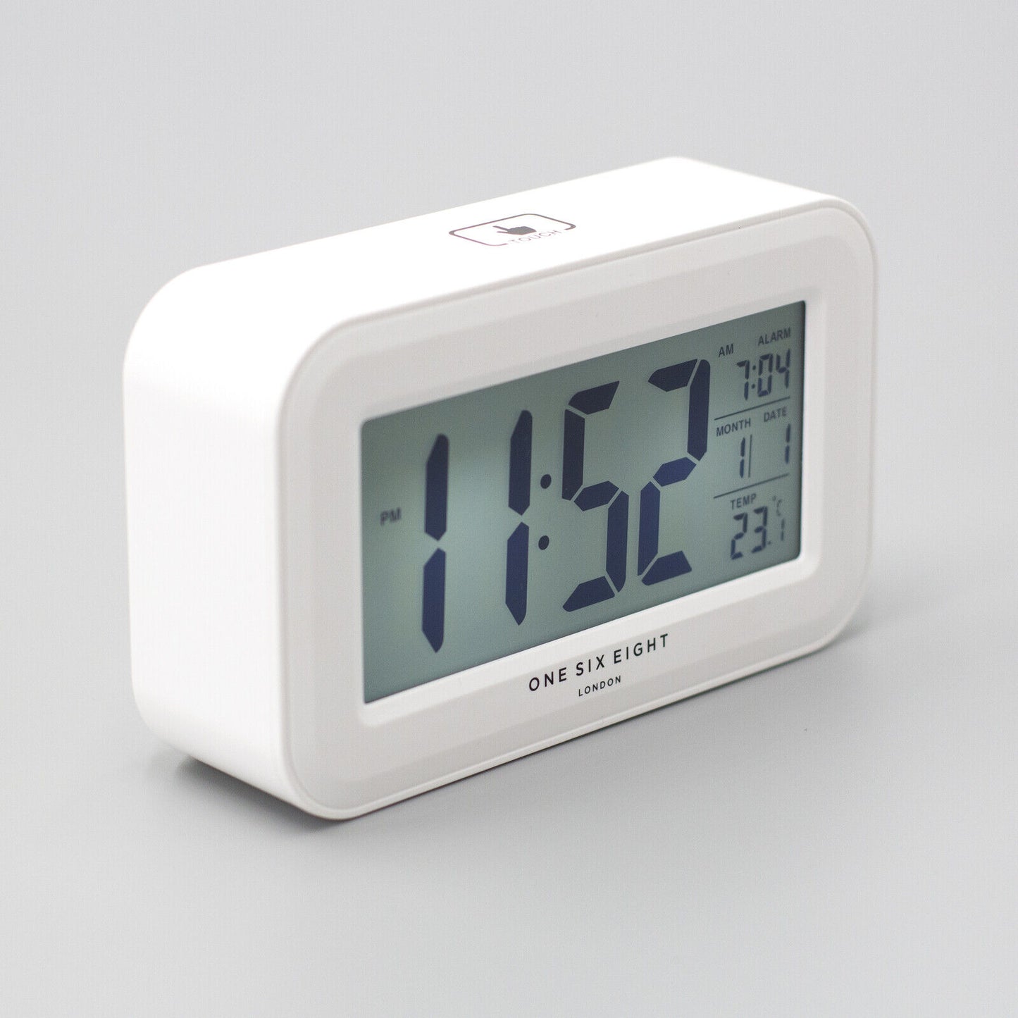 RIELLY - WHITE DIGITAL RECTANGLE ALARM CLOCK
