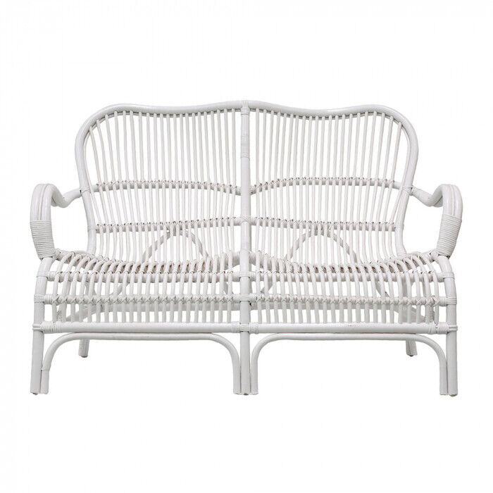 Seville Rattan Two Seater White -Outdoor Undercover By Florabelle Living