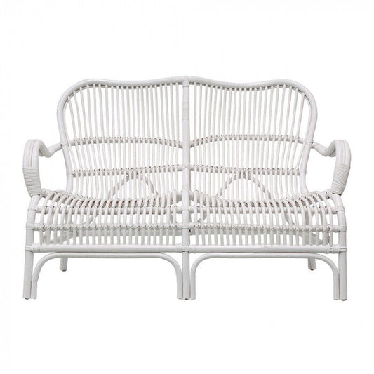 Seville Rattan Two Seater White -Outdoor Undercover By Florabelle Living