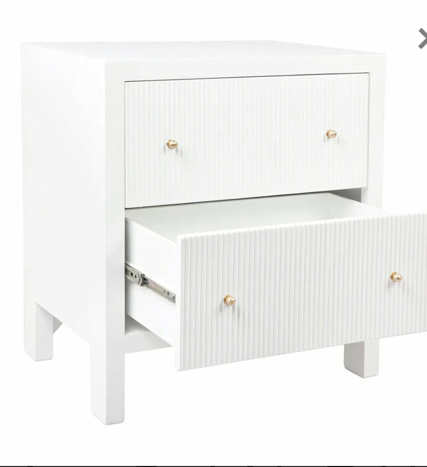 Ariana Bedside Table - Large White by Cafe Lighting