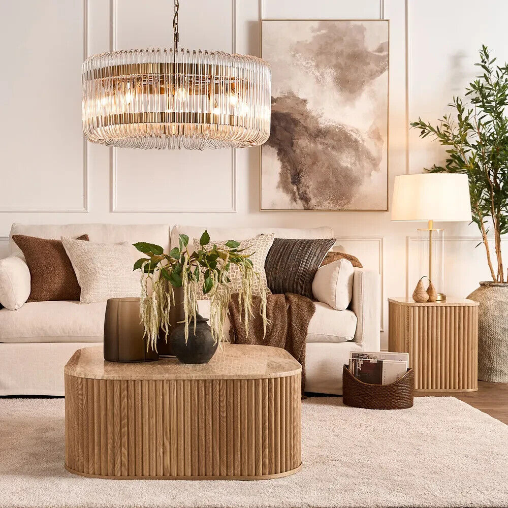 TRAVERTINE OAK COFFEE TABLE By Florabelle Living