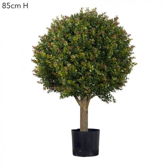 RED DAY LEAF BALL TREE 85CM By Florabelle - 85cm Tall RRP $485