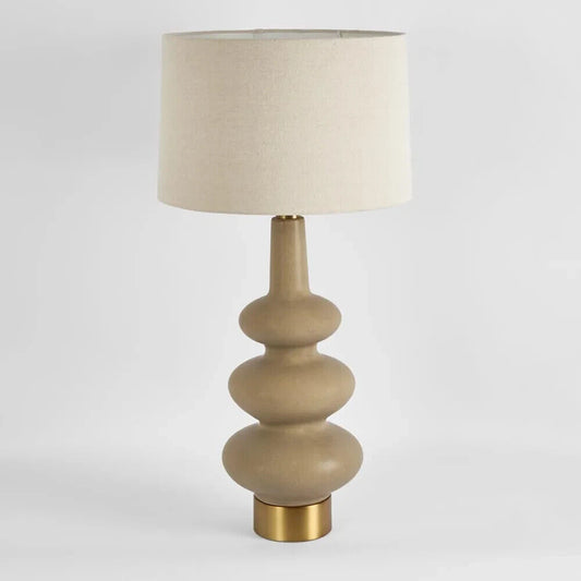 Linden Sandstone Table Lamp & Linen Shade By Emac & Lawton