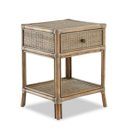 Amara Rattan Bedside Table in Mud Grey Finish RRP $1149.00