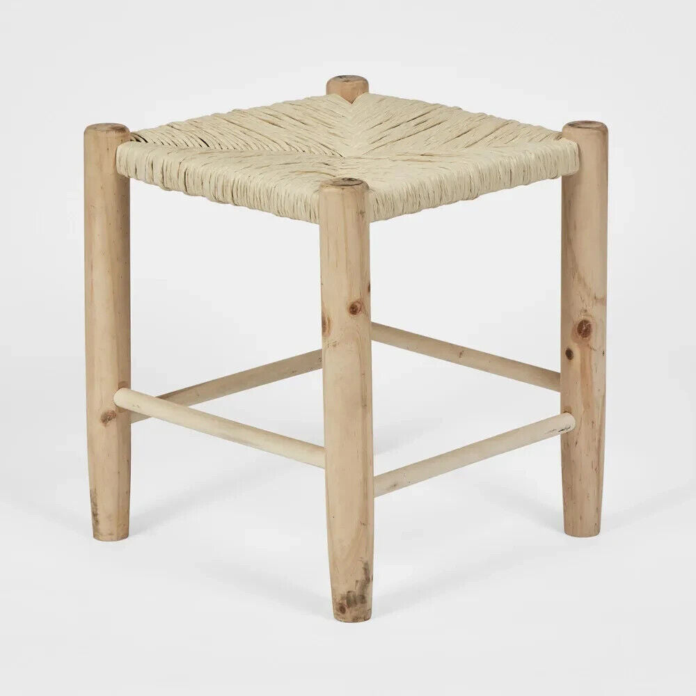 Set of 2 Rush Seat Stool By Florabelle Living