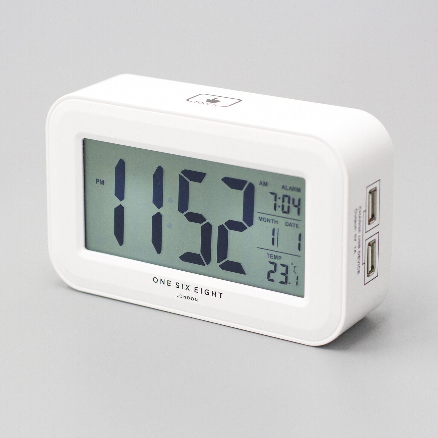 RIELLY - WHITE DIGITAL RECTANGLE ALARM CLOCK