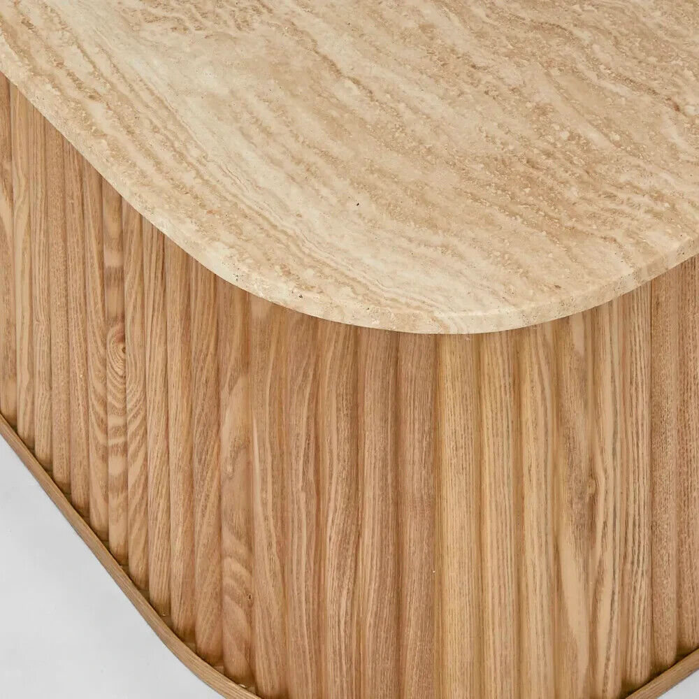 TRAVERTINE OAK COFFEE TABLE By Florabelle Living