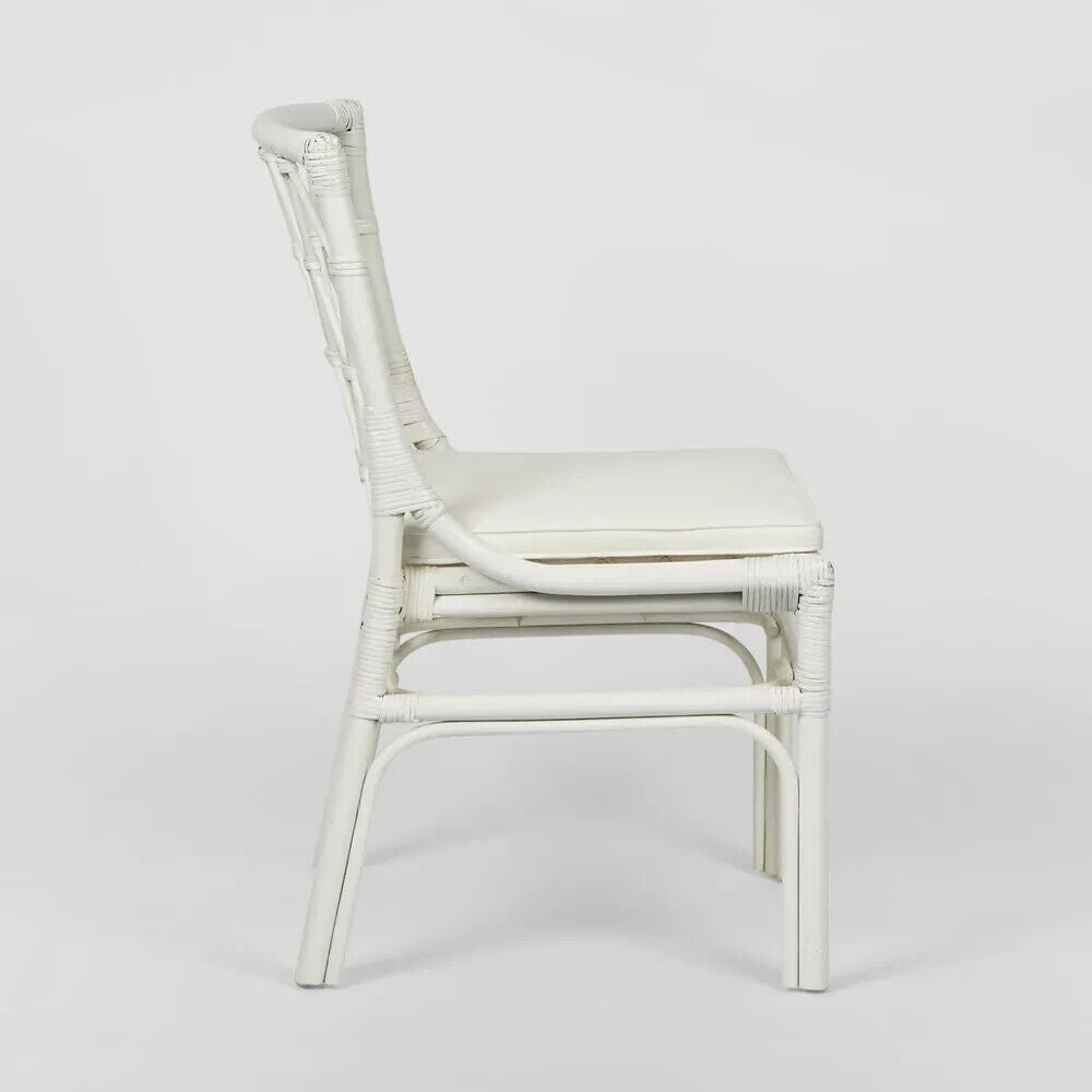 Brighton Dining Chair with cushion - White By Florabelle Living