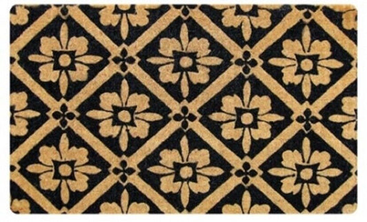 LUXURY THICK  DOOR MAT / DOORMAT Black Tiles -75 X 45 CM